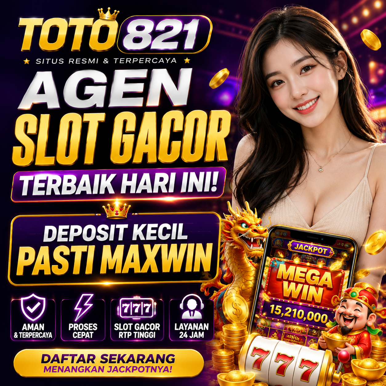 TOTO 821 Agen Slot Gacor Terbaik Hari Ini Deposit Kecil Pasti Maxwin